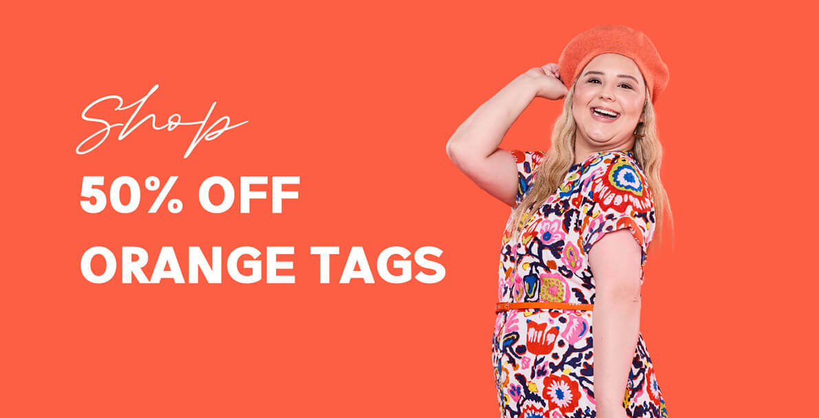 Shop 50% Off Colour Tags Orange Tag Mega Menu